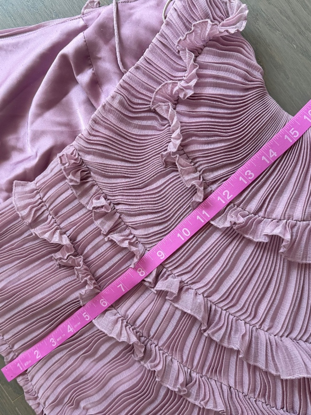 Amur Lorelie Lavender Ruffle Gown Dress Water Hyacinth Purple - Size 10 - Picture 12 of 13